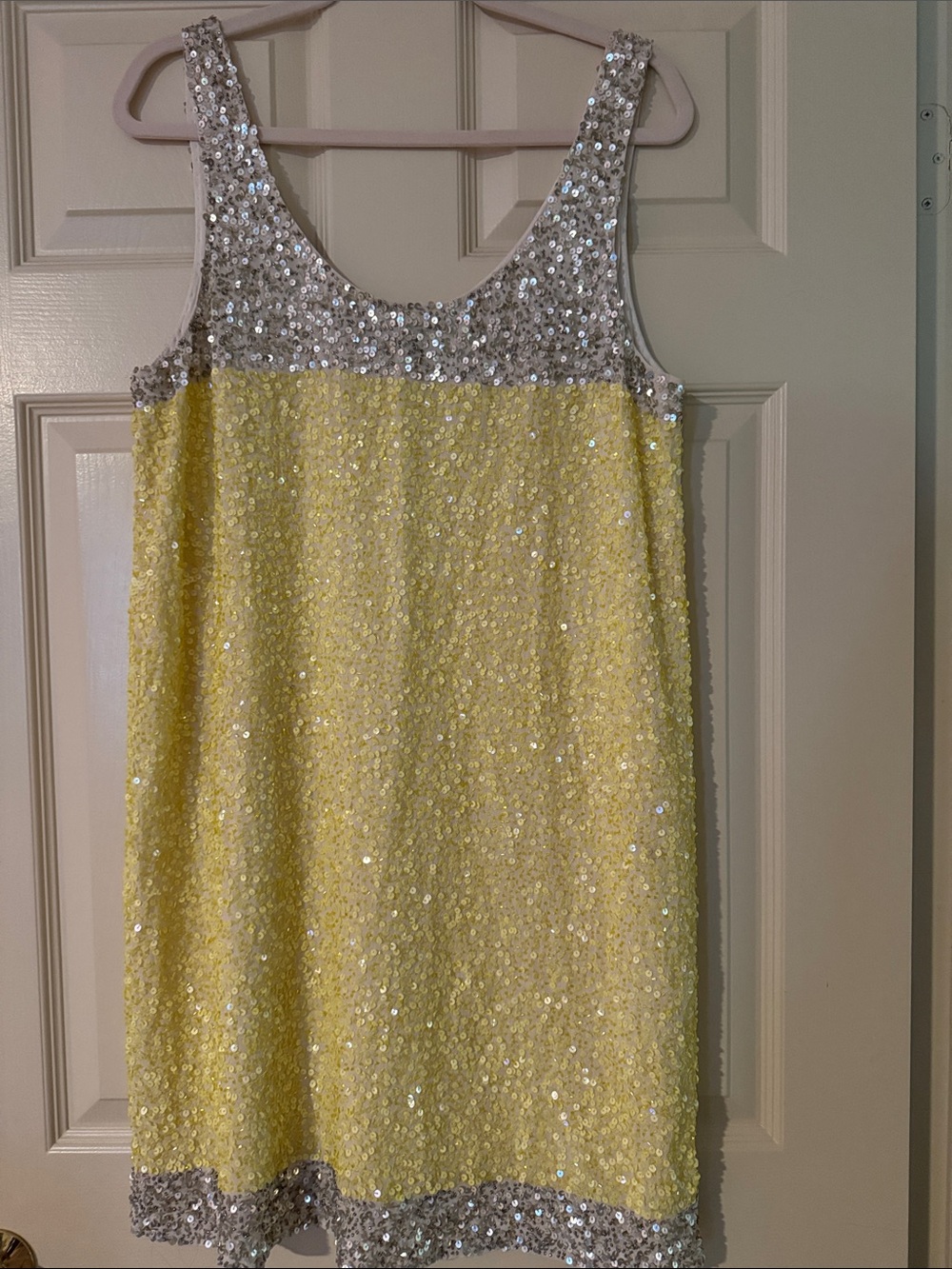 French Connection Silver & Yellow Rhinestone Dress